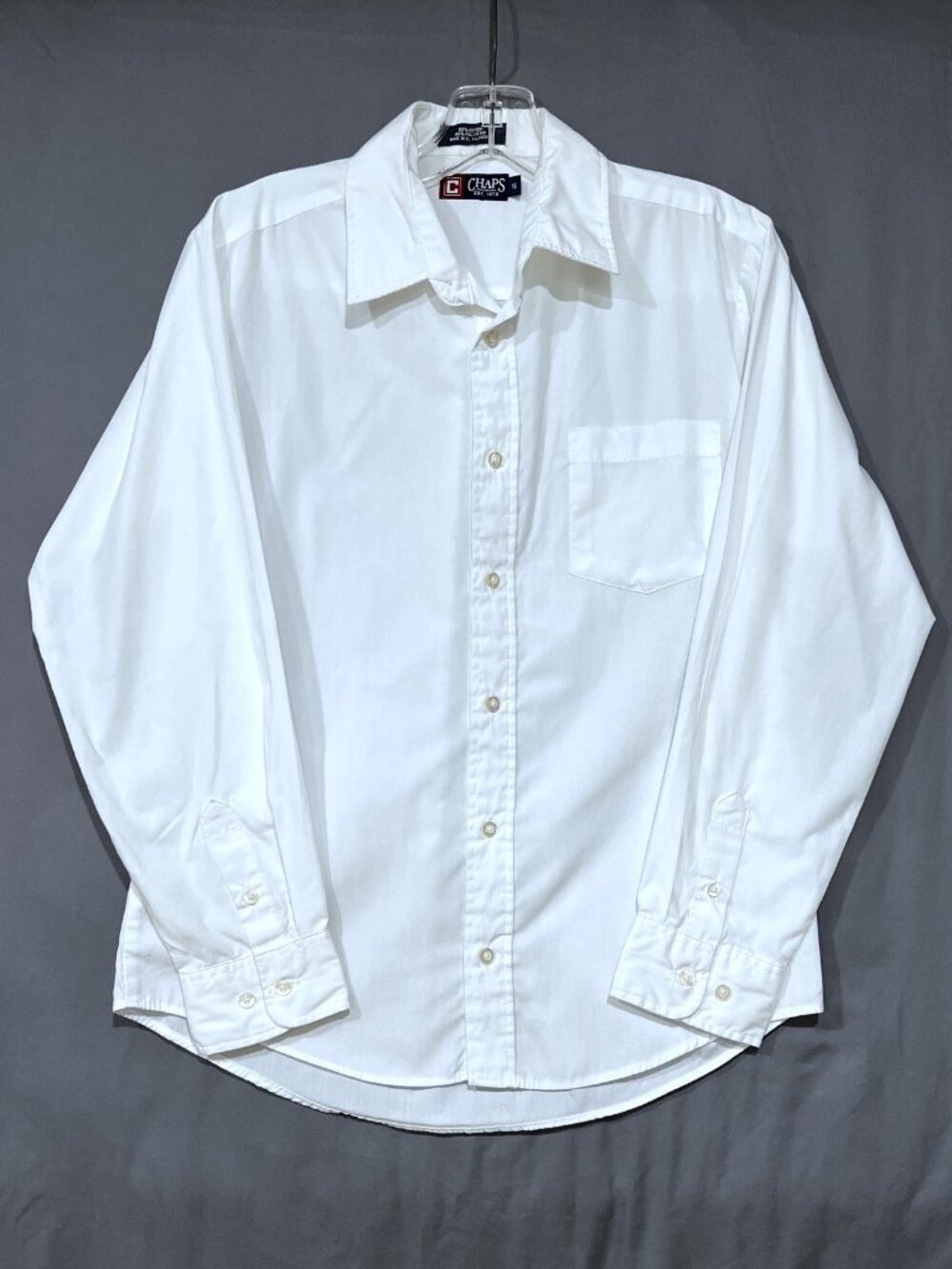CHAPS by Ralph Lauren - White Button-Up Shirt -  Long Sleeve - Size 16